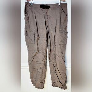 Mountain Hardwear Pants Womens 12 Beige Nylon Outdoor Hiking Caming Belted